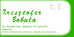 krisztofer bobula business card